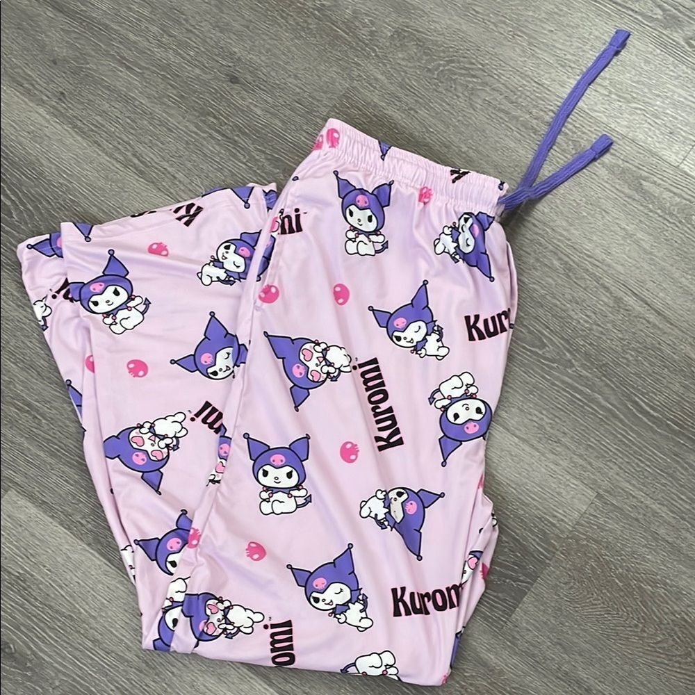 Kuromi Pajama Pants in Purple and Pink size XL
